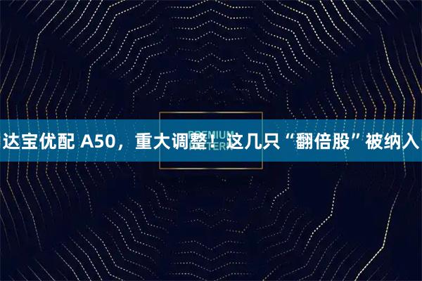 达宝优配 A50，重大调整！这几只“翻倍股”被纳入