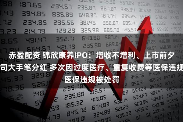 赤盈配资 锦欣康养IPO：增收不增利、上市前夕附属公司大手笔分红 多次因过度医疗、重复收费等医保违规被处罚