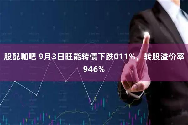 股配咖吧 9月3日旺能转债下跌011%，转股溢价率946%
